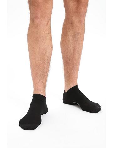 Men's Icebreaker Merino Lifestyle Fine Gauge No Show Socks Black / Snow | CA 1902QMAZ